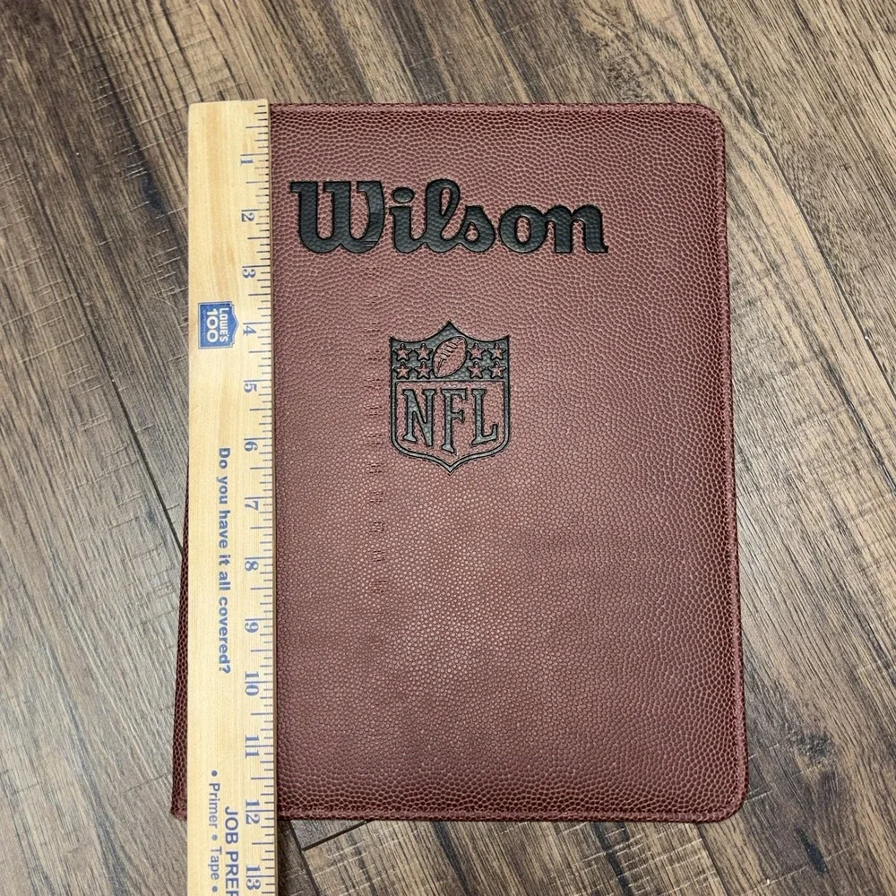 Wilson NFL football Texture Leather Notepad Holder Folder With Paper
